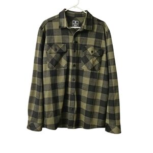 Born Primitive Woodsman Stretchy Flannel Shirt Button Up Men XXL Forest